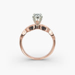 Load image into Gallery viewer, Pear Shape Lab-Grown Diamond Twisted Band Ring with Milgrain | IGI Certified | 10K/14K/18K Gold
