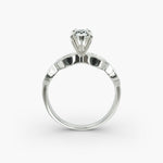 Load image into Gallery viewer, Pear Shape Lab-Grown Diamond Twisted Band Ring with Milgrain | IGI Certified | 10K/14K/18K Gold

