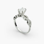Load image into Gallery viewer, Pear Shape Lab-Grown Diamond Twisted Band Ring with Milgrain | IGI Certified | 10K/14K/18K Gold
