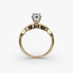 Load image into Gallery viewer, Pear Shape Lab-Grown Diamond Twisted Band Ring with Milgrain | IGI Certified | 10K/14K/18K Gold
