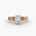 Load image into Gallery viewer, Pear Shape Lab-Grown Diamond Twisted Band Ring with Milgrain | IGI Certified | 10K/14K/18K Gold
