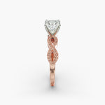 Load image into Gallery viewer, Princess Cut Milgrain Twisted Lab-Grown Diamond Ring | 0.50–5.00 Carat | IGI Certified | Yellow, White, Rose Gold
