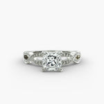 Load image into Gallery viewer, Princess Cut Milgrain Twisted Lab-Grown Diamond Ring | 0.50–5.00 Carat | IGI Certified | Yellow, White, Rose Gold
