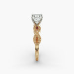 Load image into Gallery viewer, Princess Cut Milgrain Twisted Lab-Grown Diamond Ring | 0.50–5.00 Carat | IGI Certified | Yellow, White, Rose Gold
