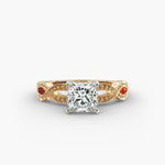 Load image into Gallery viewer, Princess Cut Milgrain Twisted Lab-Grown Diamond Ring | 0.50–5.00 Carat | IGI Certified | Yellow, White, Rose Gold
