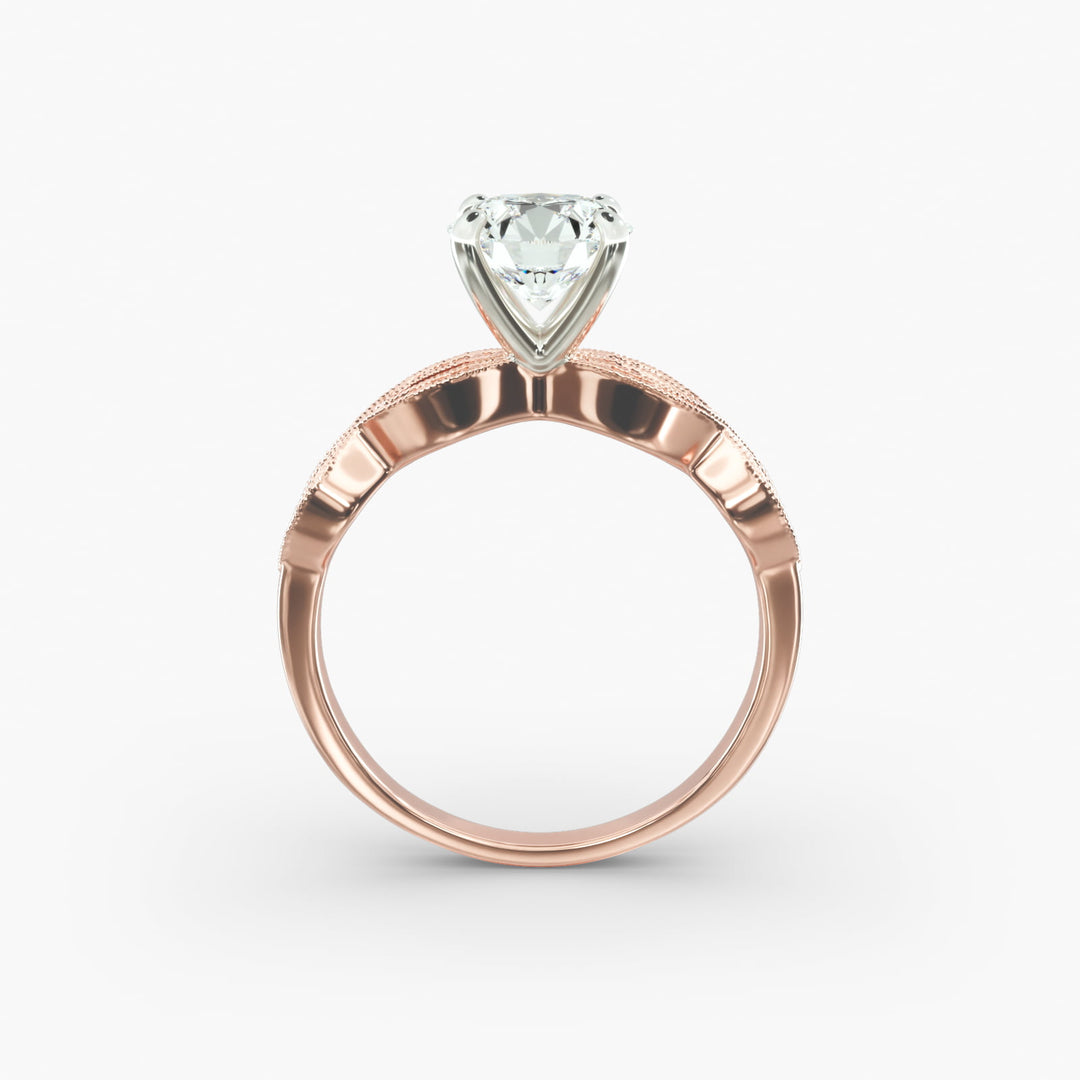Round Brilliant Lab-Grown Diamond — Milgrain Infinity Band | IGI Certified | 10K/14K/18K Gold