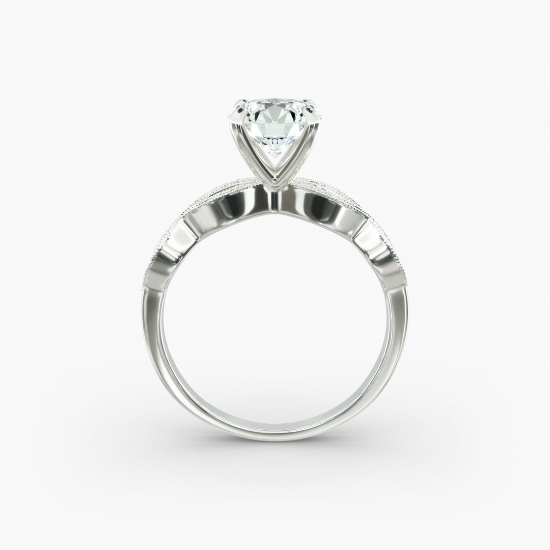 Round Brilliant Lab-Grown Diamond — Milgrain Infinity Band | IGI Certified | 10K/14K/18K Gold