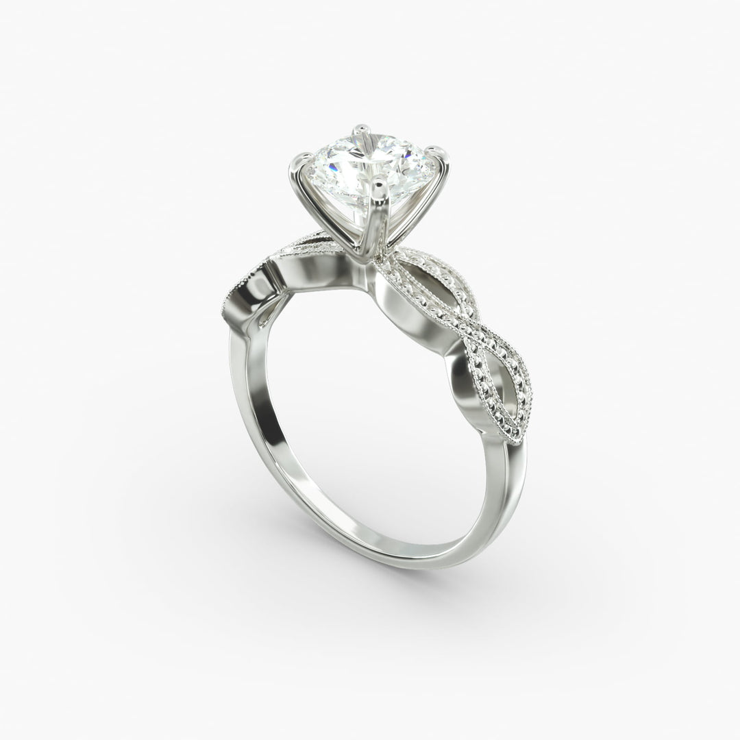 Round Brilliant Lab-Grown Diamond — Milgrain Infinity Band | IGI Certified | 10K/14K/18K Gold