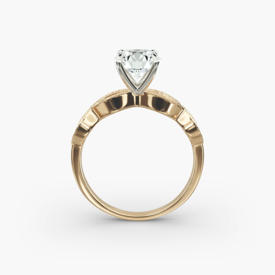 Round Brilliant Lab-Grown Diamond — Milgrain Infinity Band | IGI Certified | 10K/14K/18K Gold