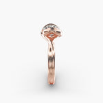 Load image into Gallery viewer, Round Brilliant Lab-Grown Diamond Twisted Dual Band Ring – Modern Luxury | IGI Certified | 10K/14K/18K Gold
