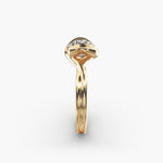 Load image into Gallery viewer, Round Brilliant Lab-Grown Diamond Twisted Dual Band Ring – Modern Luxury | IGI Certified | 10K/14K/18K Gold
