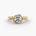 Load image into Gallery viewer, Round Brilliant Lab-Grown Diamond Twisted Dual Band Ring – Modern Luxury | IGI Certified | 10K/14K/18K Gold
