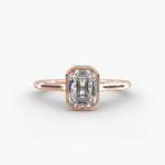 Load image into Gallery viewer, Emerald Lab-Grown Diamond Bezel-Set Engagement Ring | Modern Solitaire | IGI Certified | 10K/14K/18K Gold
