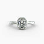 Load image into Gallery viewer, Emerald Lab-Grown Diamond Bezel-Set Engagement Ring | Modern Solitaire | IGI Certified | 10K/14K/18K Gold
