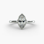 Load image into Gallery viewer, Marquise Lab-Grown Diamond Bezel Engagement Ring | IGI Certified | 10K/14K/18K Gold
