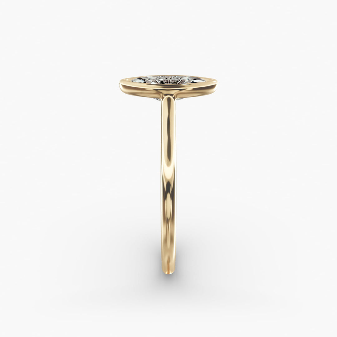 Marquise Lab-Grown Diamond Bezel Engagement Ring | IGI Certified | 10K/14K/18K Gold