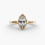 Load image into Gallery viewer, Marquise Lab-Grown Diamond Bezel Engagement Ring | IGI Certified | 10K/14K/18K Gold
