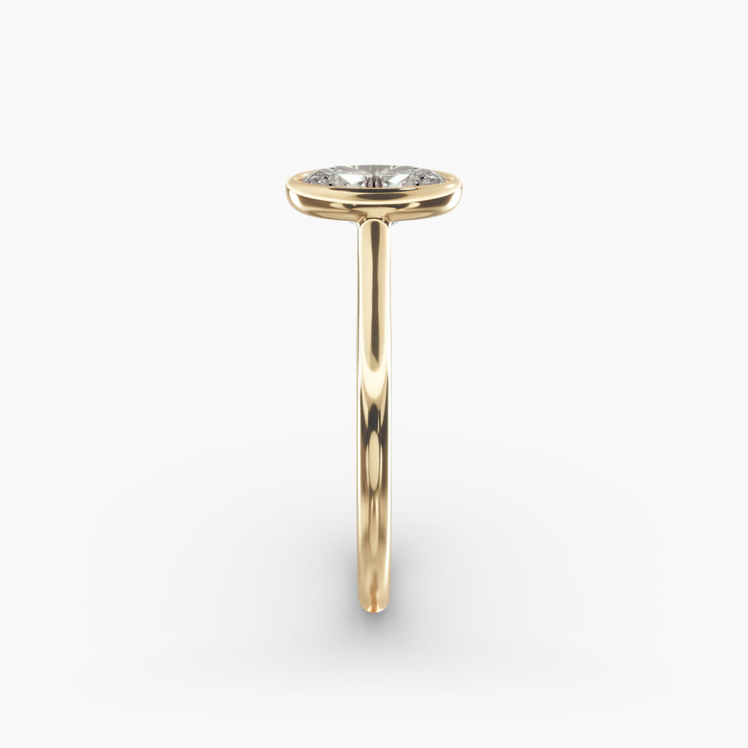 Oval Lab-Grown Diamond Bezel-Set Engagement Ring | Modern Solitaire | IGI Certified | 10K/14K/18K Gold