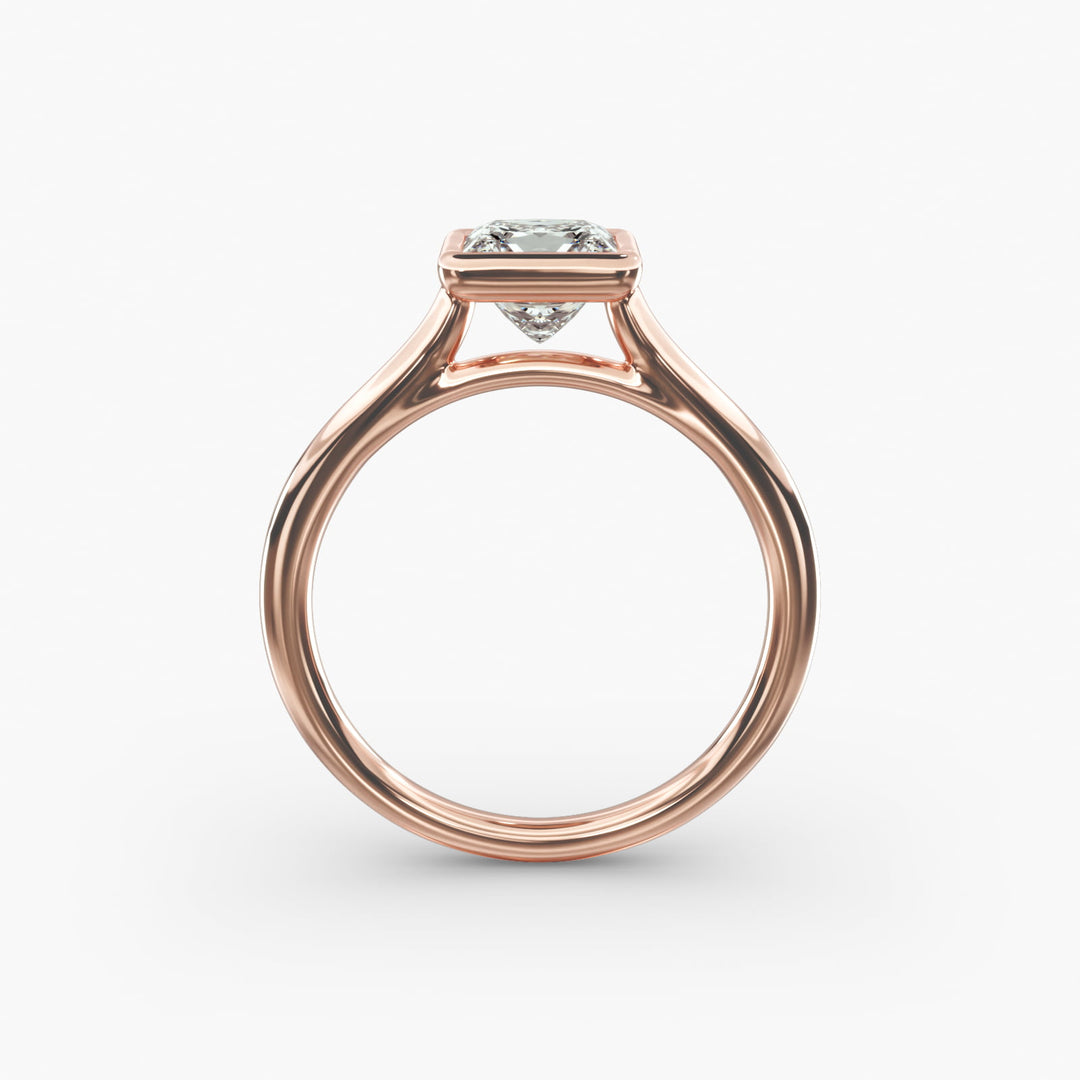 Princess Cut Bezel Set Lab-Grown Diamond Ring | 0.50–5.00 Carat | IGI Certified | Yellow, White, Rose Gold