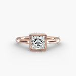 Load image into Gallery viewer, Princess Cut Bezel Set Lab-Grown Diamond Ring | 0.50–5.00 Carat | IGI Certified | Yellow, White, Rose Gold
