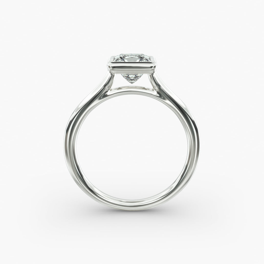 Princess Cut Bezel Set Lab-Grown Diamond Ring | 0.50–5.00 Carat | IGI Certified | Yellow, White, Rose Gold