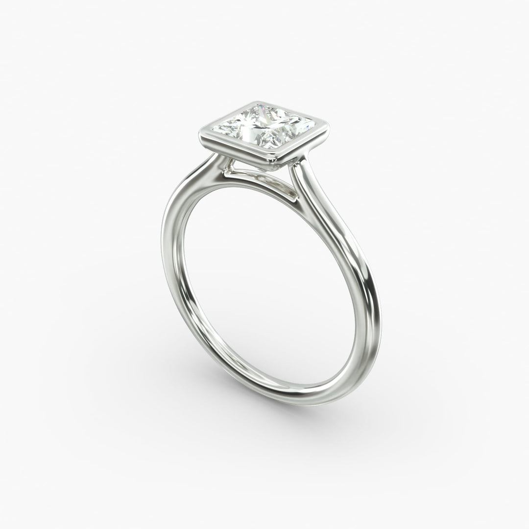 Princess Cut Bezel Set Lab-Grown Diamond Ring | 0.50–5.00 Carat | IGI Certified | Yellow, White, Rose Gold