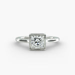 Load image into Gallery viewer, Princess Cut Bezel Set Lab-Grown Diamond Ring | 0.50–5.00 Carat | IGI Certified | Yellow, White, Rose Gold
