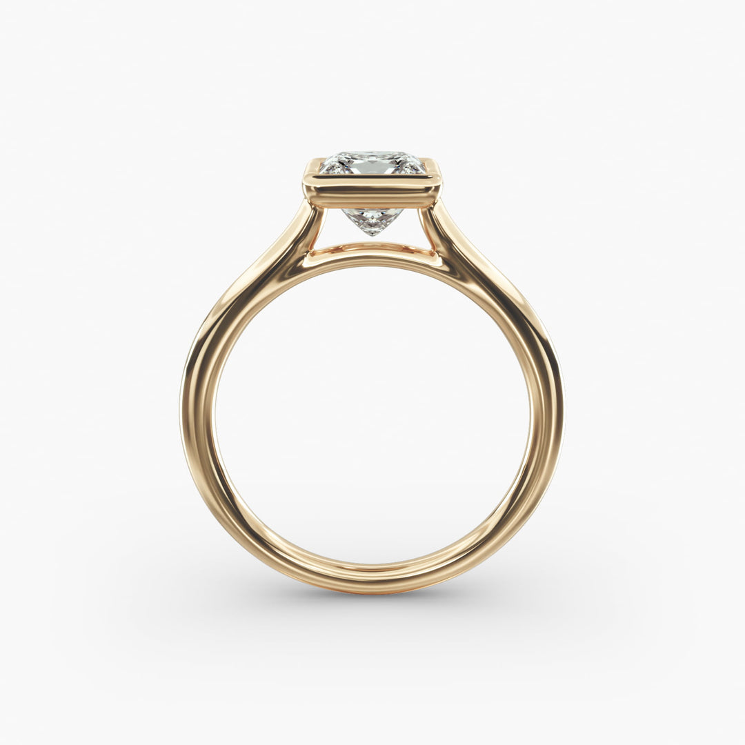 Princess Cut Bezel Set Lab-Grown Diamond Ring | 0.50–5.00 Carat | IGI Certified | Yellow, White, Rose Gold