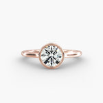 Load image into Gallery viewer, Round Lab-Grown Diamond Bezel-Set Engagement Ring | Modern Solitaire | IGI Certified | 10K/14K/18K Gold
