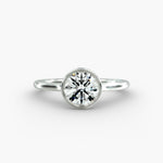 Load image into Gallery viewer, Round Lab-Grown Diamond Bezel-Set Engagement Ring | Modern Solitaire | IGI Certified | 10K/14K/18K Gold
