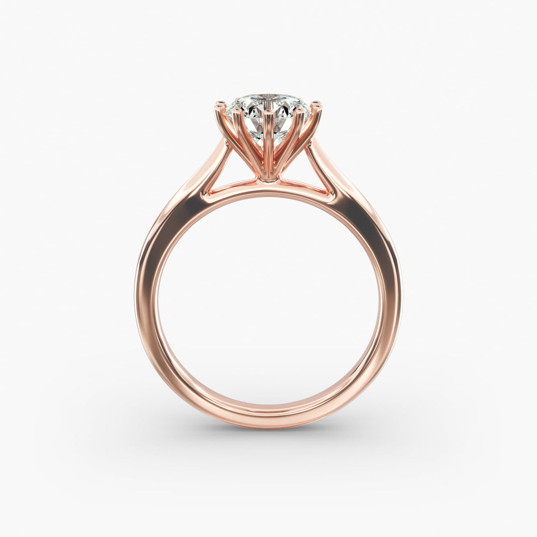 Round Cut Ten Prong Classic Lab-Grown Diamond Ring | 0.50–5.00 Carat | IGI Certified | Yellow, White, Rose Gold