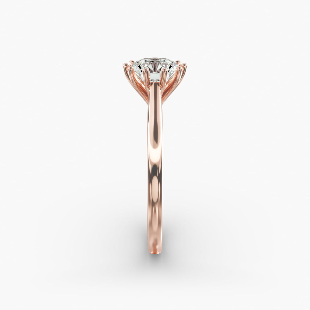 Round Cut Ten Prong Classic Lab-Grown Diamond Ring | 0.50–5.00 Carat | IGI Certified | Yellow, White, Rose Gold