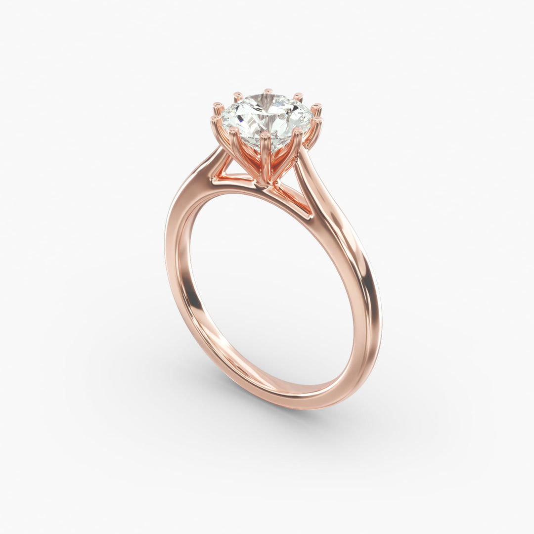Round Cut Ten Prong Classic Lab-Grown Diamond Ring | 0.50–5.00 Carat | IGI Certified | Yellow, White, Rose Gold