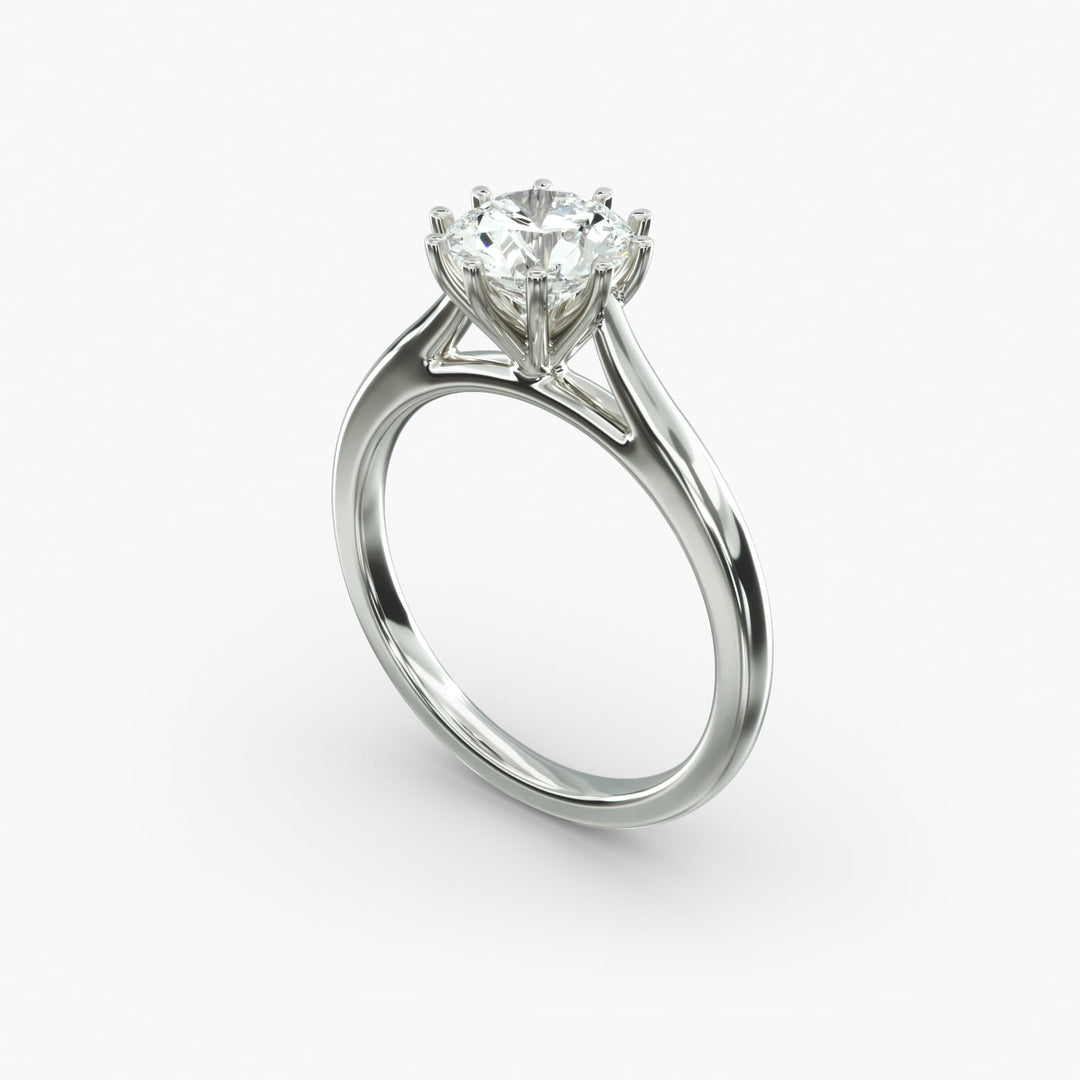 Round Cut Ten Prong Classic Lab-Grown Diamond Ring | 0.50–5.00 Carat | IGI Certified | Yellow, White, Rose Gold