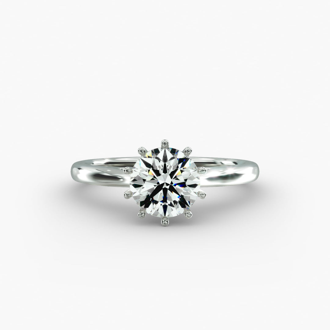 Round Cut Ten Prong Classic Lab-Grown Diamond Ring | 0.50–5.00 Carat | IGI Certified | Yellow, White, Rose Gold