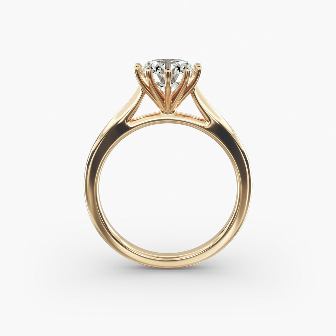 Round Cut Ten Prong Classic Lab-Grown Diamond Ring | 0.50–5.00 Carat | IGI Certified | Yellow, White, Rose Gold