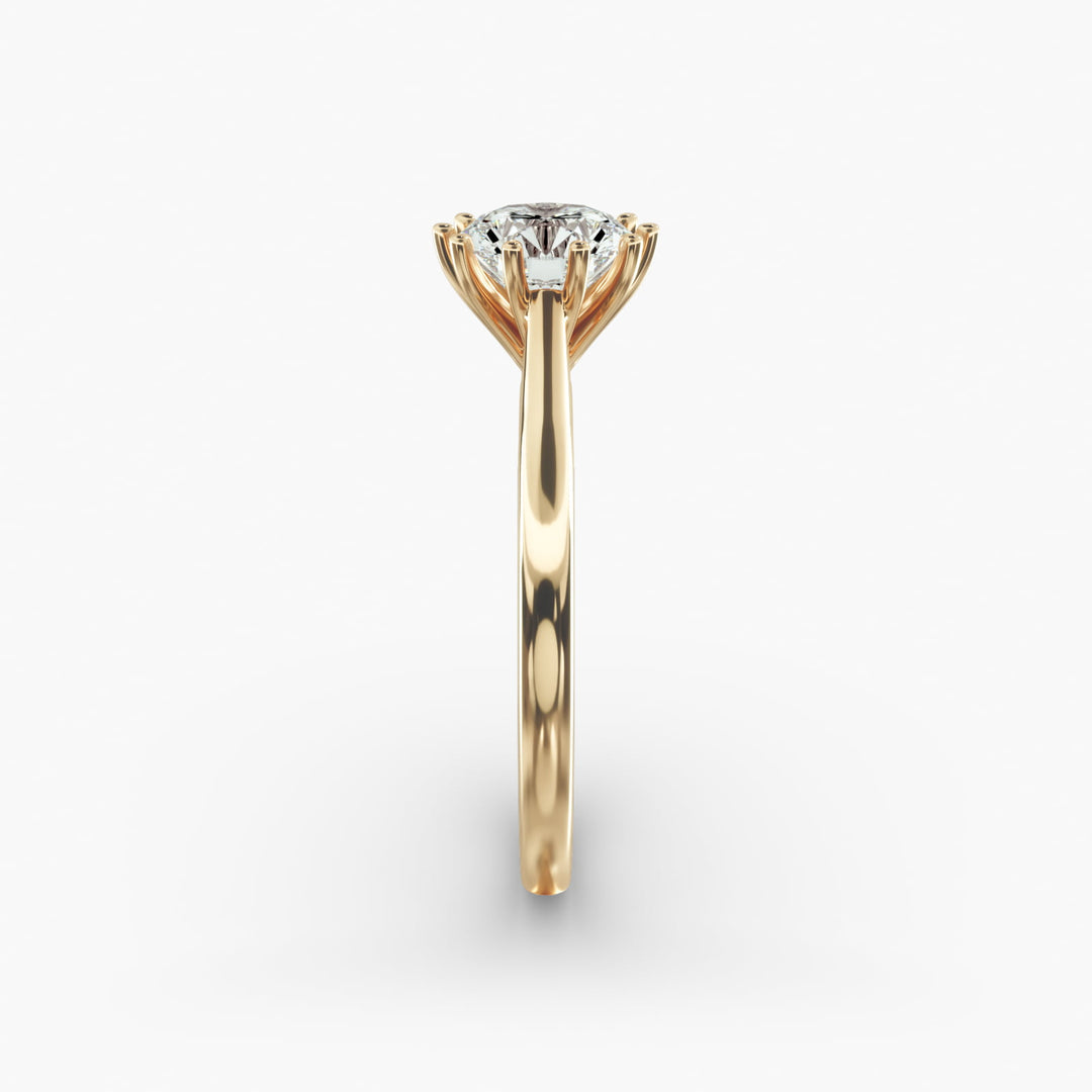 Round Cut Ten Prong Classic Lab-Grown Diamond Ring | 0.50–5.00 Carat | IGI Certified | Yellow, White, Rose Gold