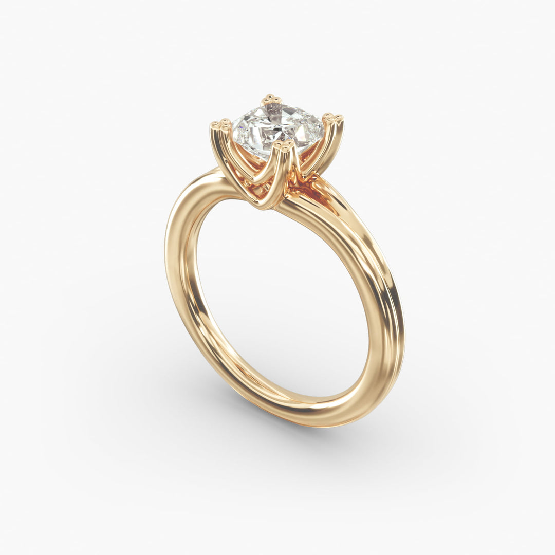 Cushion Lab-Grown Diamond Ring – Dual Band Style | IGI Certified | 10K/14K/18K Gold