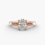 Load image into Gallery viewer, Oval Lab-Grown Diamond Double Band Ring – Designer Style | IGI Certified | 10K/14K/18K Gold
