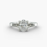 Load image into Gallery viewer, Oval Lab-Grown Diamond Double Band Ring – Designer Style | IGI Certified | 10K/14K/18K Gold
