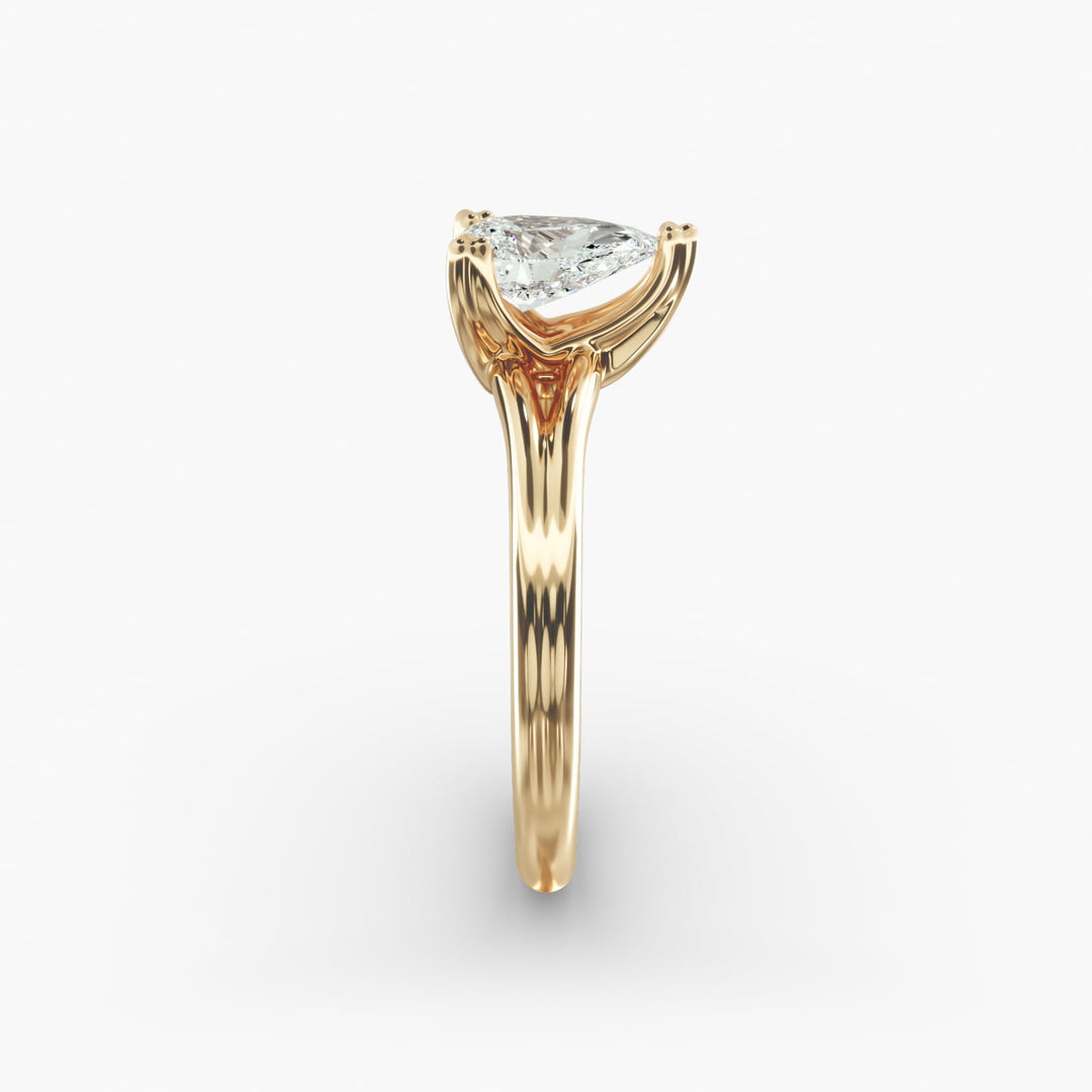 Pear Lab-Grown Diamond Double Band Ring – Designer Style | IGI Certified | 10K/14K/18K Gold