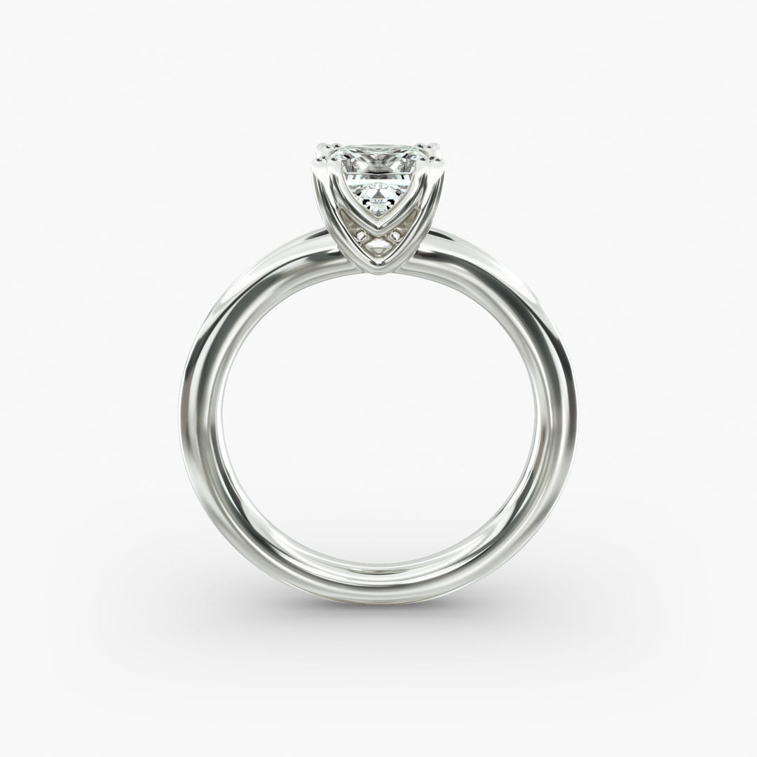 Princess Cut Twelve Prong Milgrain Rope Style Lab-Grown Diamond Ring | 0.50–5.00 Carat | IGI Certified | Yellow, White, Rose Gold