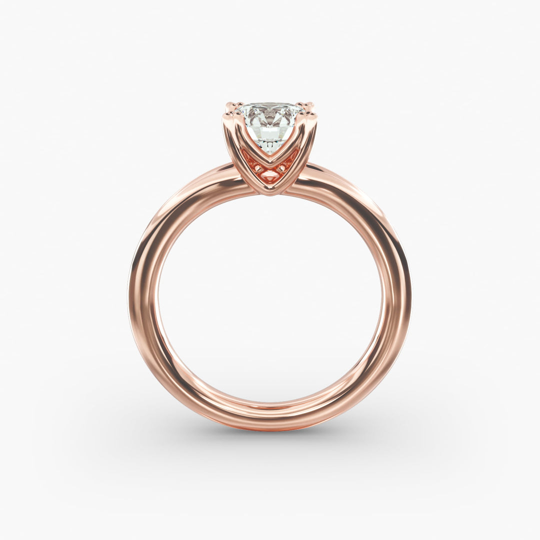 Round Lab-Grown Diamond Ring – Dual Band Style | IGI Certified | 10K/14K/18K Gold