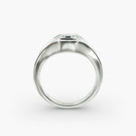 Load image into Gallery viewer, Cushion Lab-Grown Diamond Ring – V-Shaped Side Design | IGI Certified | 10K/14K/18K Gold
