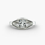 Load image into Gallery viewer, Cushion Lab-Grown Diamond Ring – V-Shaped Side Design | IGI Certified | 10K/14K/18K Gold
