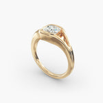 Load image into Gallery viewer, Cushion Lab-Grown Diamond Ring – V-Shaped Side Design | IGI Certified | 10K/14K/18K Gold
