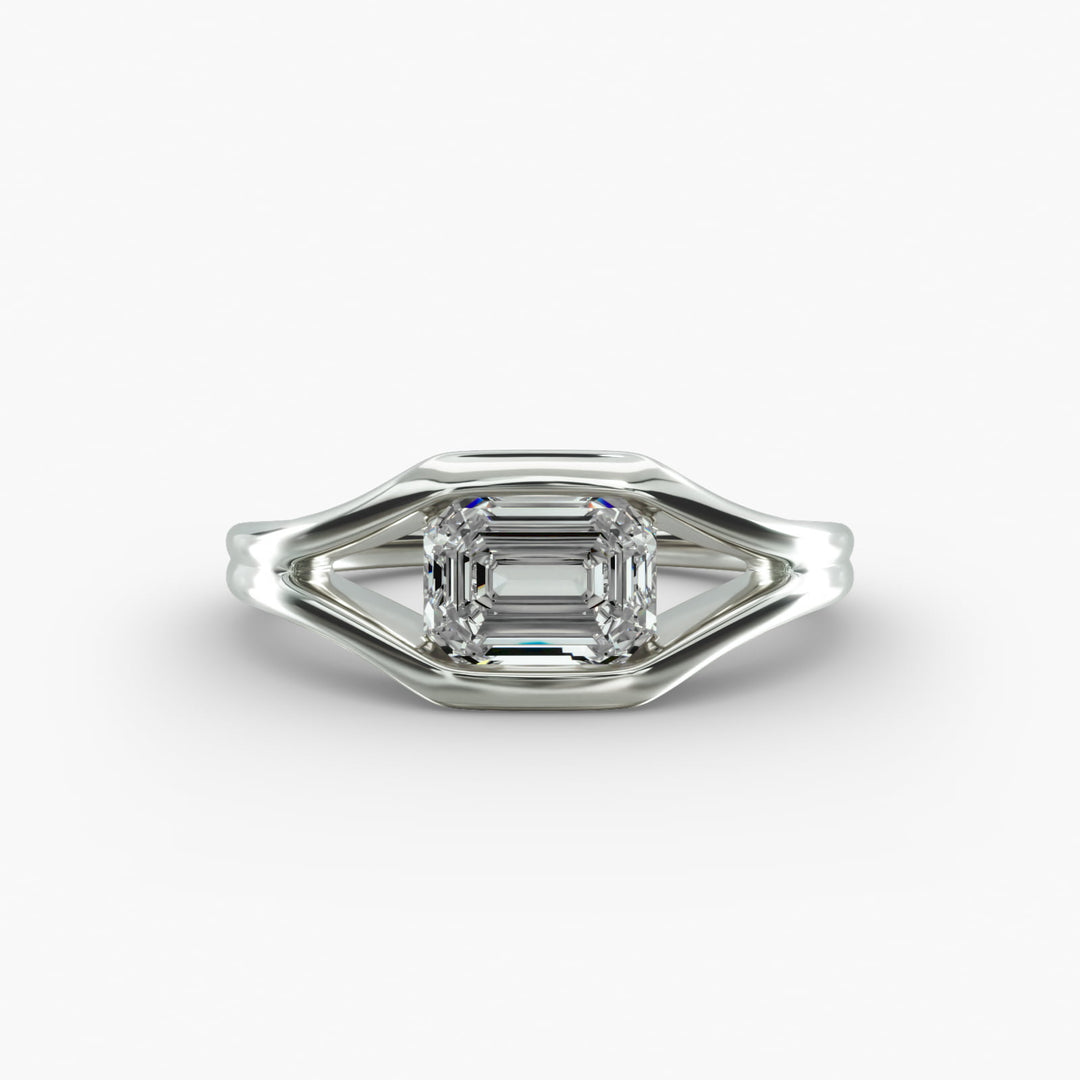 Emerald Lab-Grown Diamond USA Style Ring – Unique Designer Look | IGI Certified | 10K/14K/18K Gold