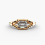 Load image into Gallery viewer, Emerald Lab-Grown Diamond USA Style Ring – Unique Designer Look | IGI Certified | 10K/14K/18K Gold
