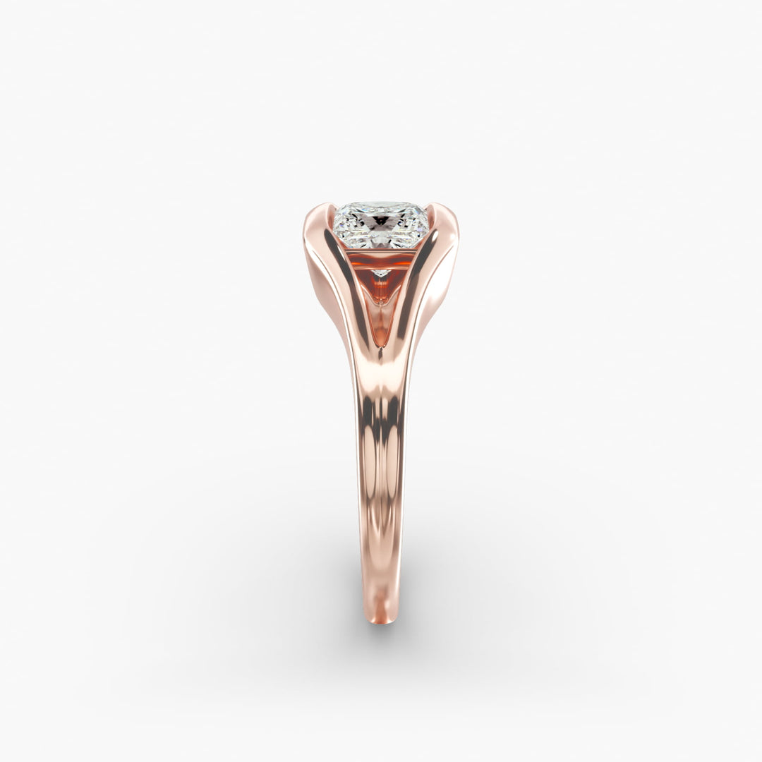 Princess Cut V-Shape Bezel Set Lab-Grown Diamond Ring | 0.50–5.00 Carat | IGI Certified | Yellow, White, Rose Gold