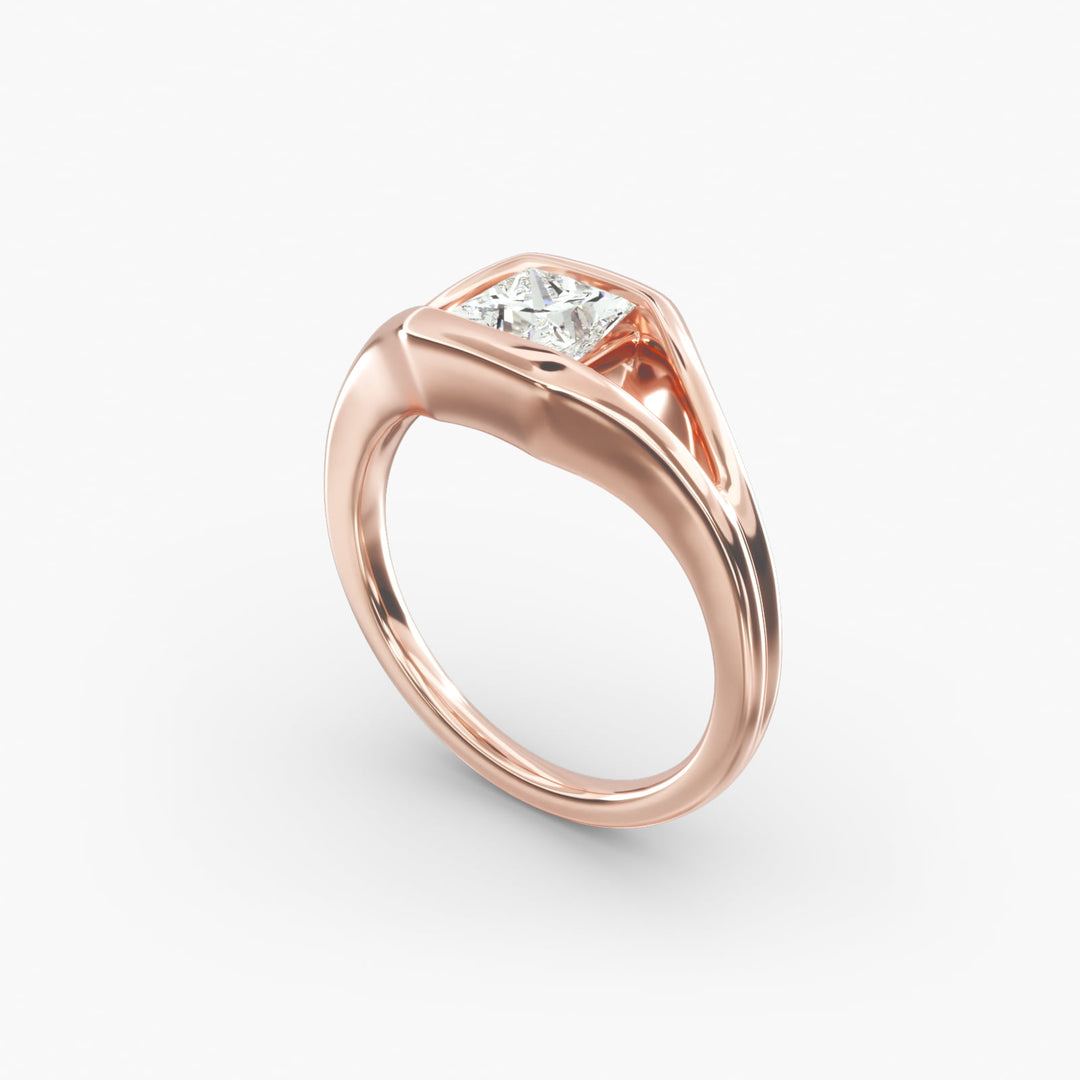 Princess Cut V-Shape Bezel Set Lab-Grown Diamond Ring | 0.50–5.00 Carat | IGI Certified | Yellow, White, Rose Gold